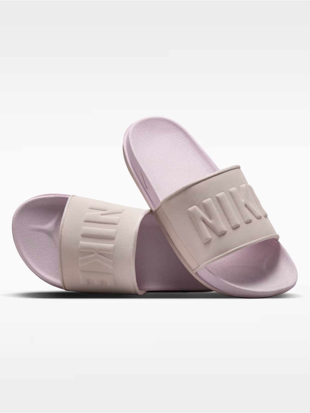 Nike Light Pink Offcourt Slide Sandals with Embossed Logo size 6